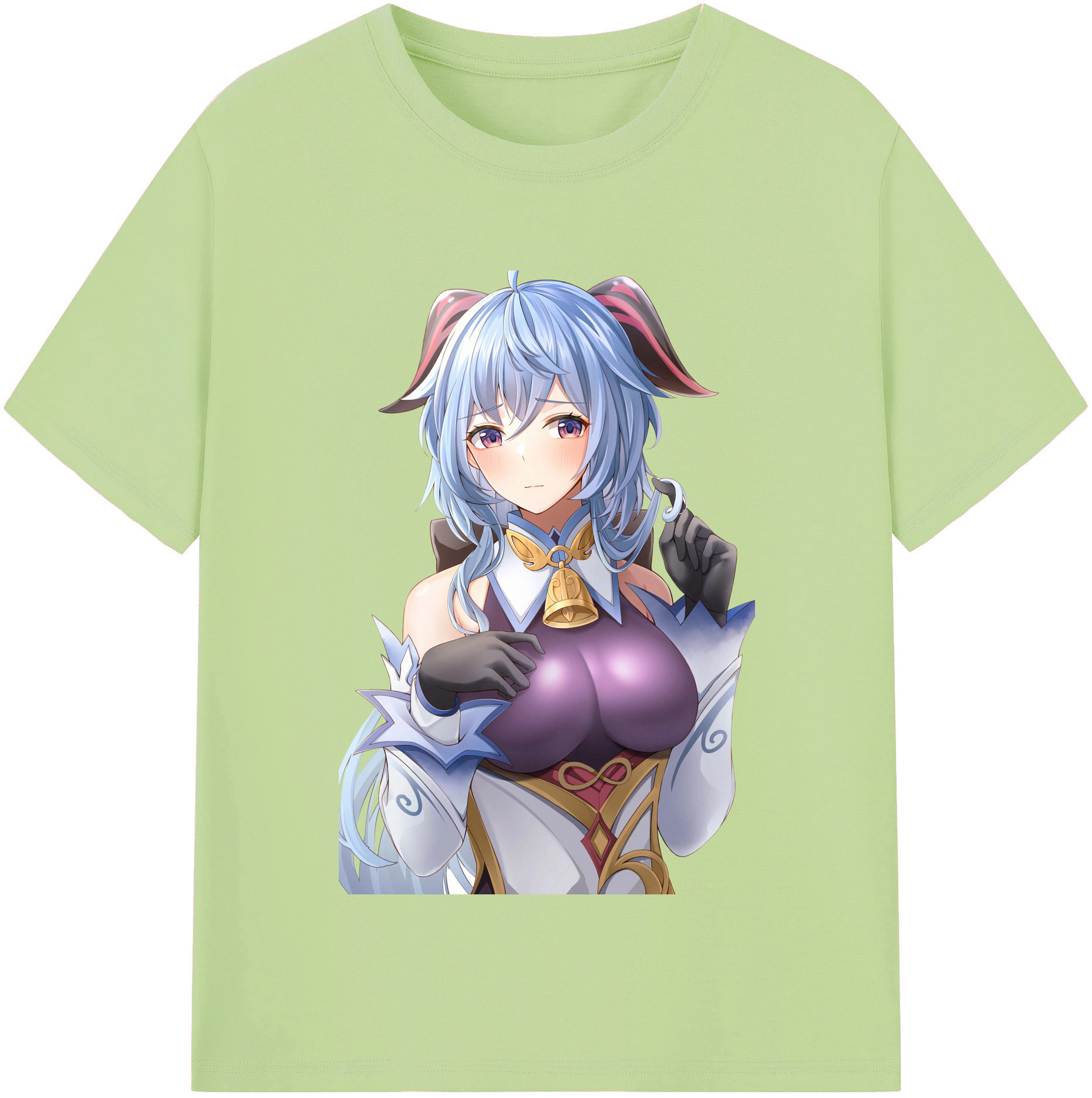 げんし神 甘雨 かんう genshin Ganyu 綿100％半袖Tシャツ（フロントプリント）
